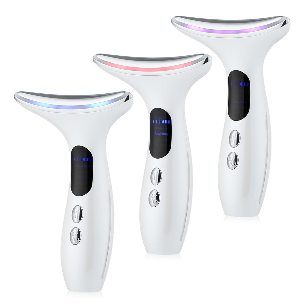 EMS Microcurrent Facial and Neck Device EMS Microcurrent Face Neck Beauty Device LED Photon Firming Rejuvenation Anti Wrinkle Skin Care Facial Massager