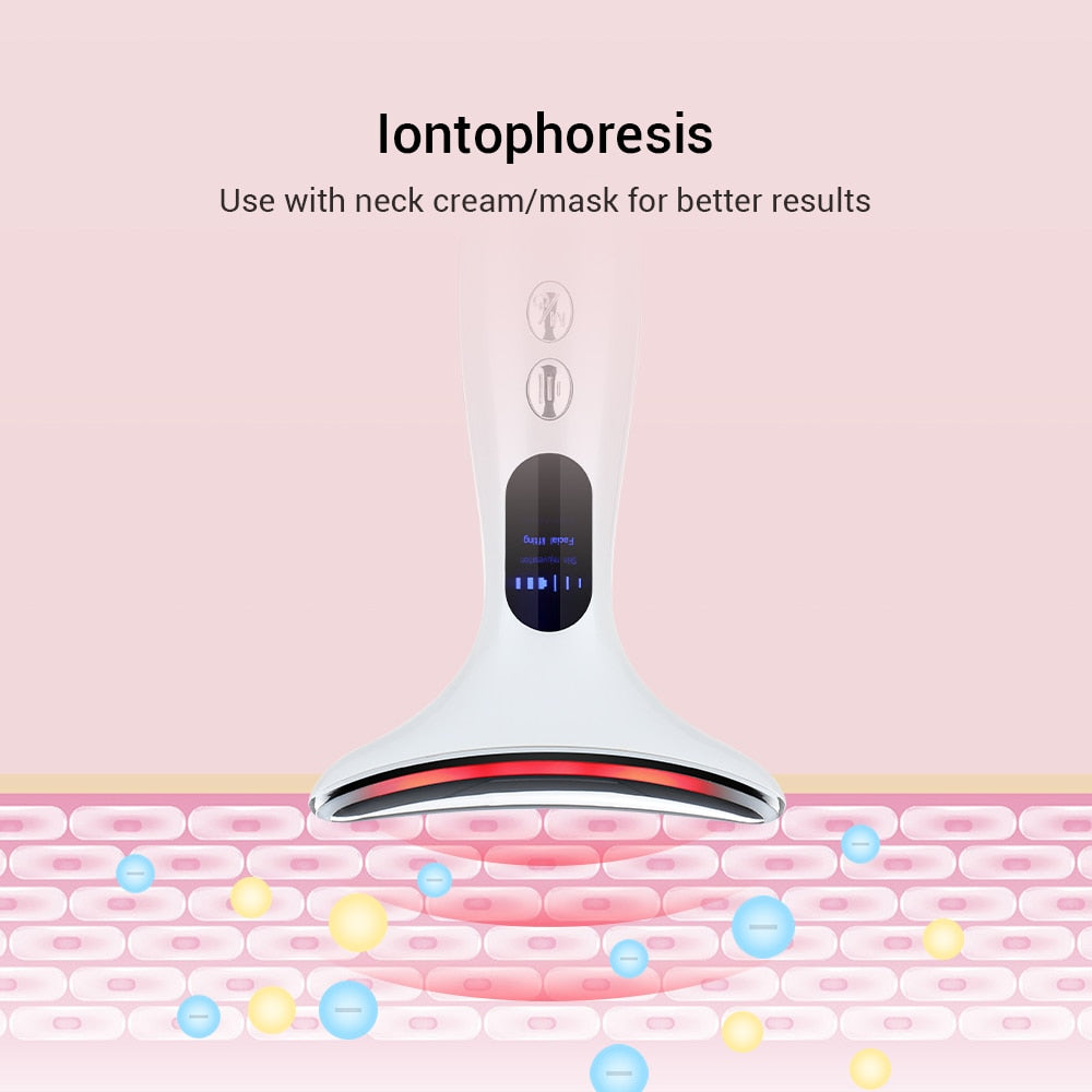 EMS Microcurrent Facial and Neck Device EMS Microcurrent Face Neck Beauty Device LED Photon Firming Rejuvenation Anti Wrinkle Skin Care Facial Massager